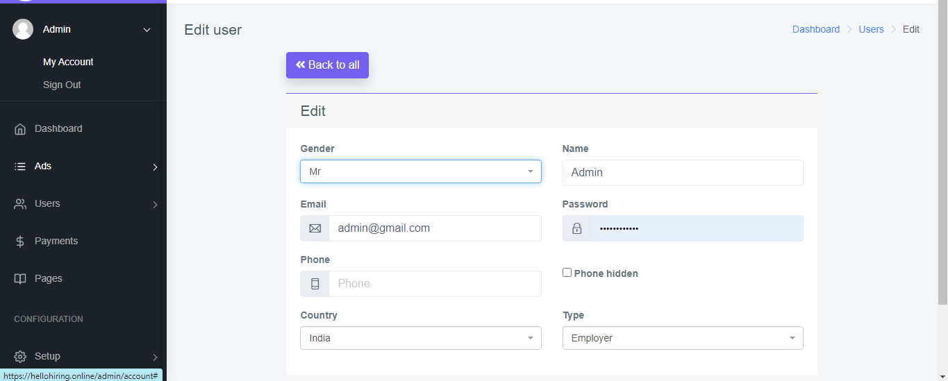 Mobile App Interface