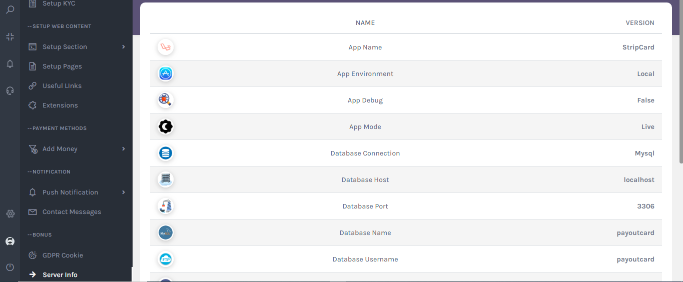 PayoutCard Interface