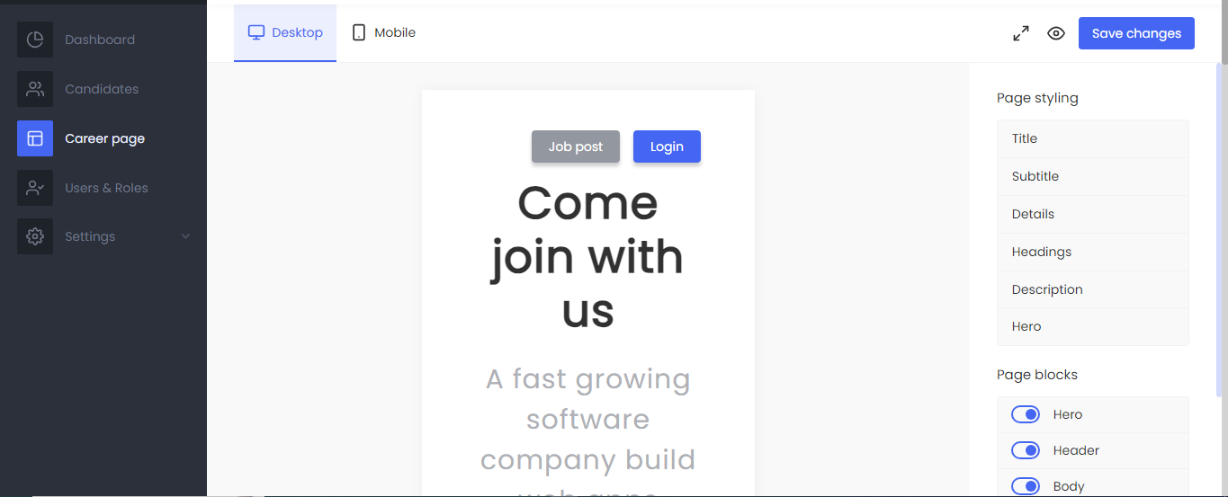 RecruitPanel Mobile App Interface