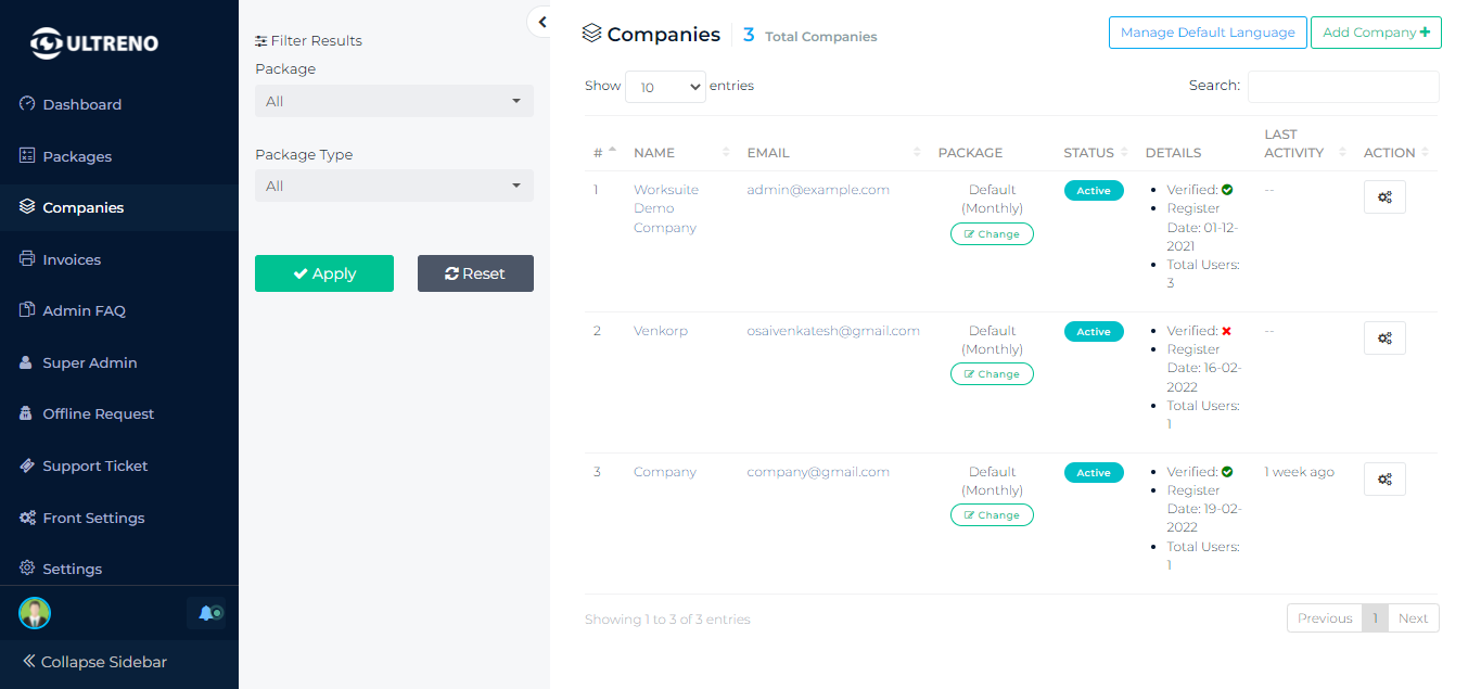 Ultreno - SaaS Project Management System - Feature showcase 5