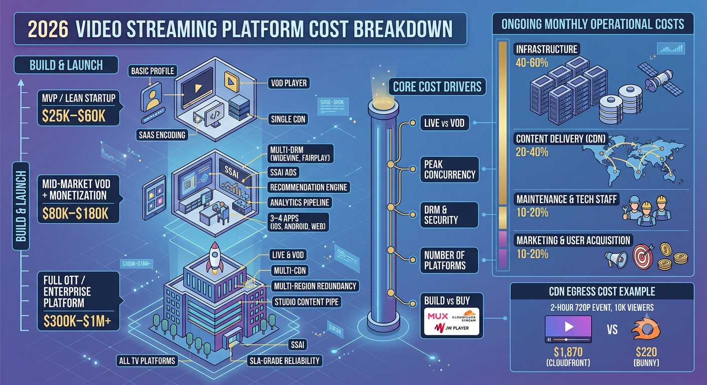 How Much Does It Cost to Build a Video Streaming Platform in 2026